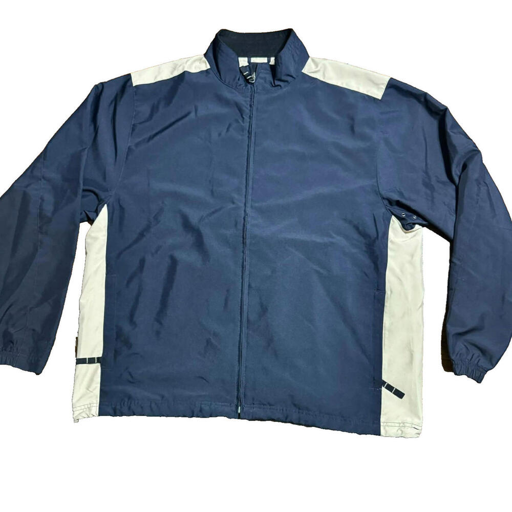 Cutter & Buck Golf Jacket Men’s Size XL Navy Blue Brown Full Zip Performance